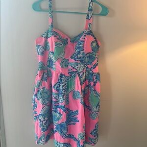 Lily Pulitzer Pink and Blue Patterned Sundress